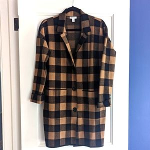 NINE WEST plaid jacket sweater